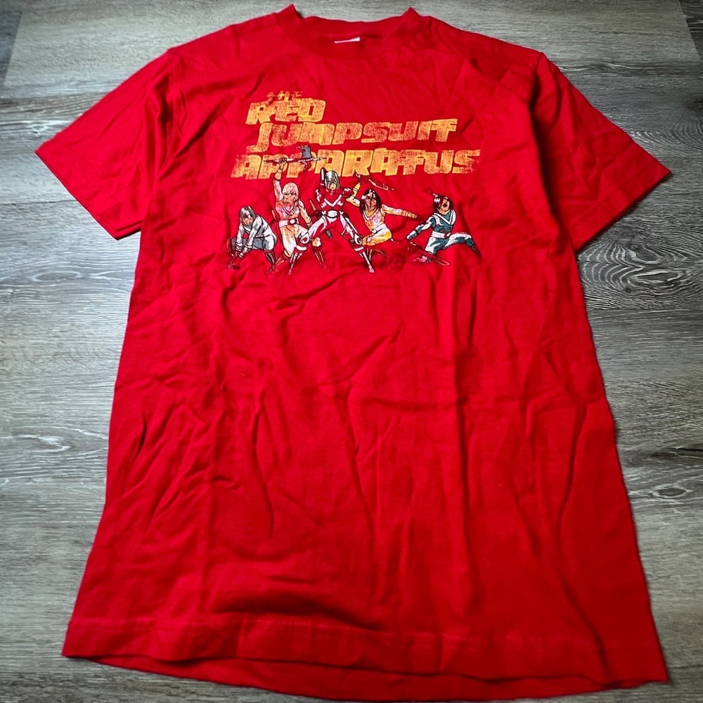 Vintage Red Jumpsuit Apparatus Shirt Mens M Red Graphic Band Tee Emo Pop Punk